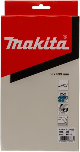 Makita bande abrasive k100 9x533mm bleu p-39469 (25 pièces)