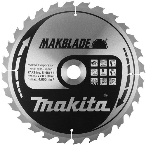Accessoires Makita Lame de scie Makita diamètre de la lame de scie 315mm nombre de dents 60