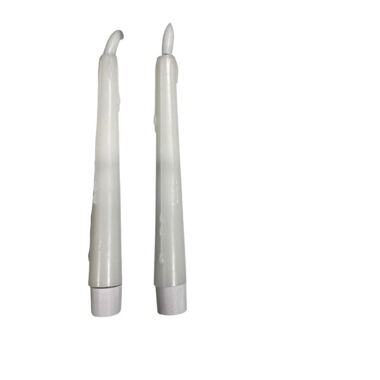 Bougies à flamme magique led dîner goutte à goutte 20cm blanc lot de 2
