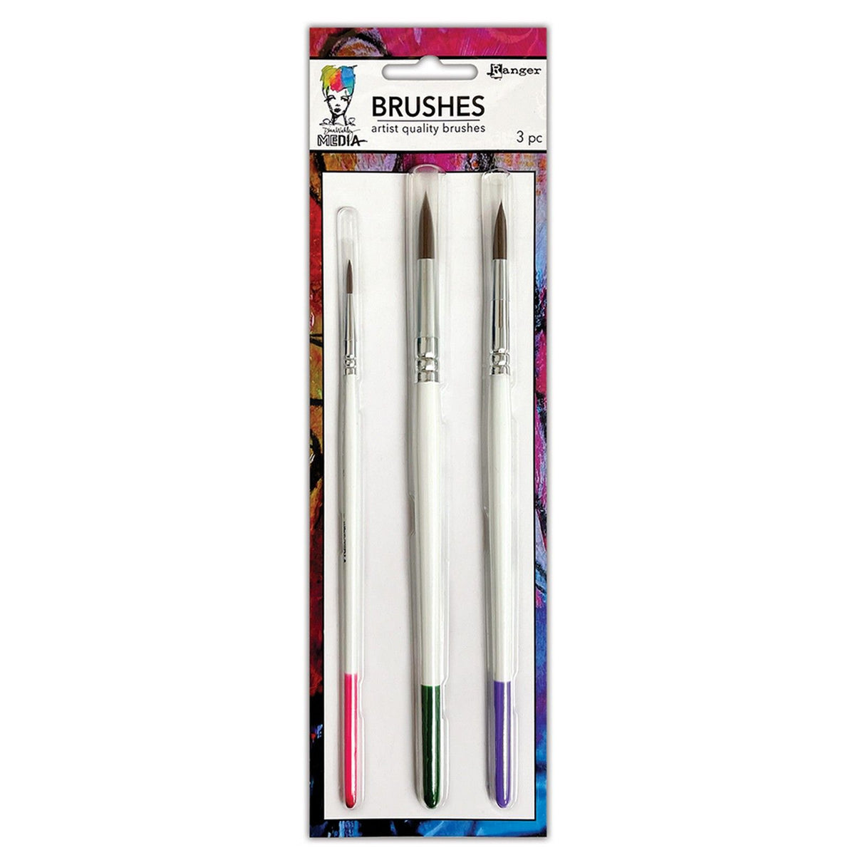 Ranger Ink Ranger • Ensemble de pinceaux à poils souples Dina Wakley Media 5,08, 20,3 30,5 cm