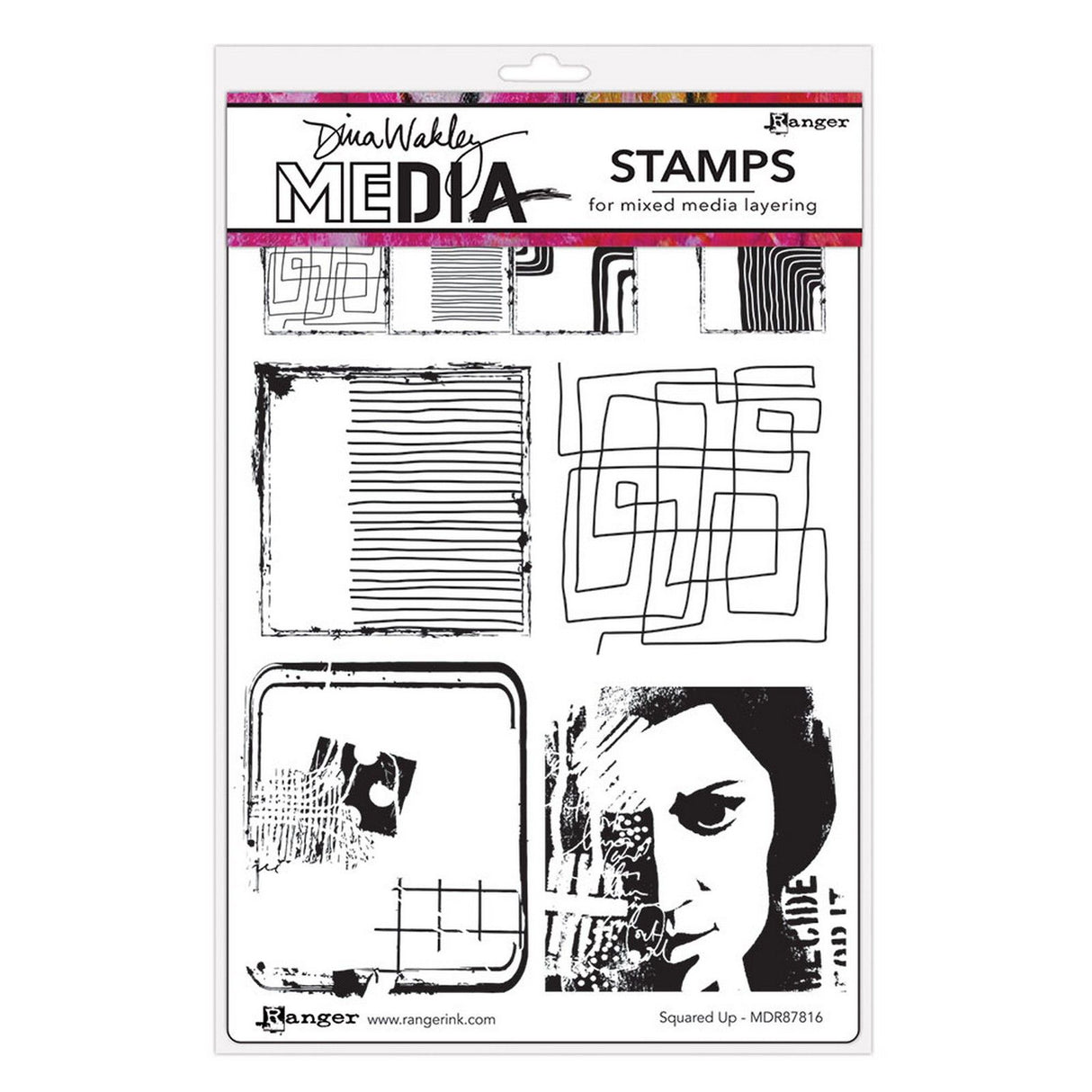 Ranger Ink Ranger • Dina Wakley Media Tampons adhésifs carrés 6 pièces