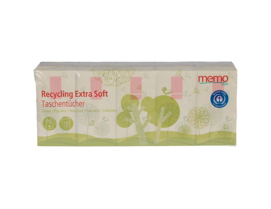 Mouchoirs mémo 4 épaisseurs - 100% recyclés