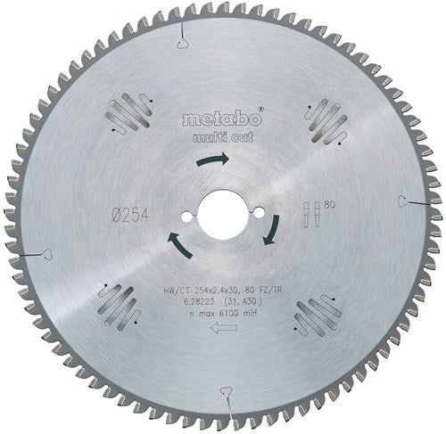 Metabo accessoires lame de scie circulaire hw ct ø 254x30,80 fz tz - 628223000