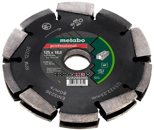 Metabo accessoires disque de fraisage diamant-2, 125x18x22,23mm, professionnel, up, universel - 628298000