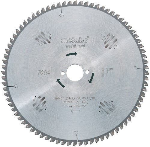 Metabo lame de scie circulaire multi coupe hw ct ø 254 mm, 80t fz tz - 628093000
