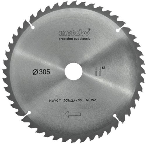 Metabo lame de scie circulaire coupe de précision hw ct ø 305 mm, 56 wz 5°neg - 628064000