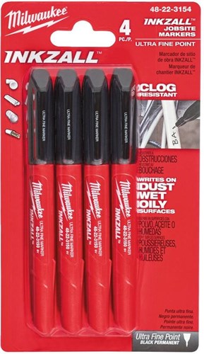 Milwaukee accessoires marqueurs à pointe fine inkzall - 4pc - 48223154