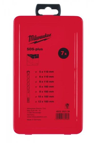 Milwaukee accessoires set sds-plus marteau perforateur en cassette métallique (7 pièces) nouveau ms2 - 4932352339