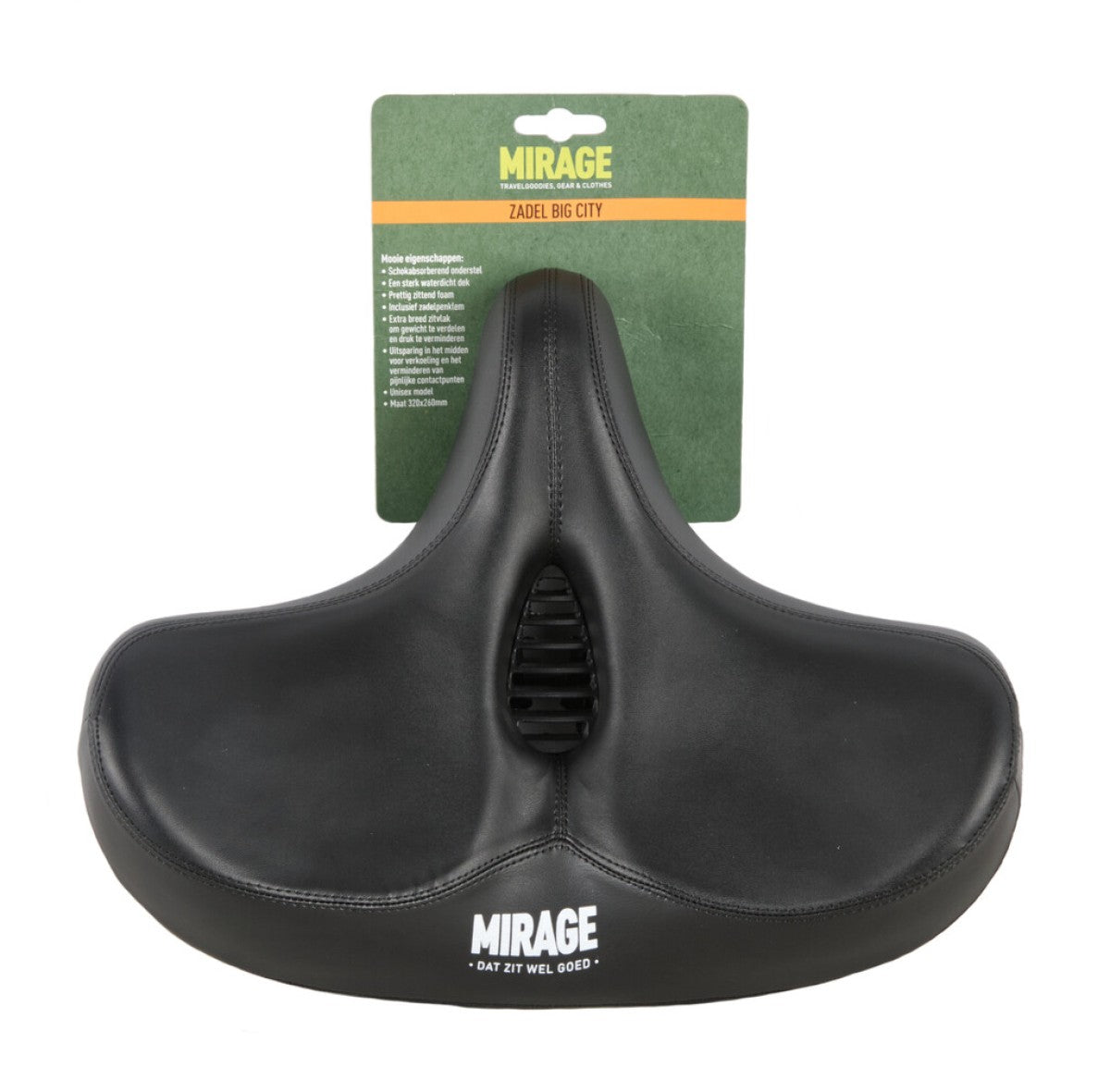 Buzaglo mirage selle tour confort avec suspension grande ville, noir