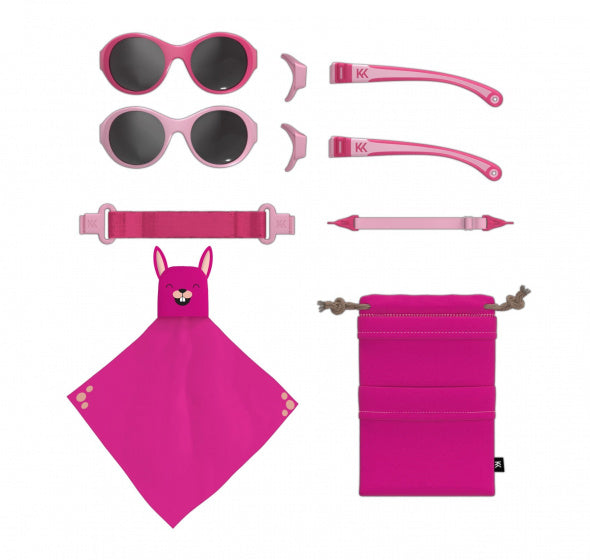Mokki cliquez sur les lunettes de soleil pour enfants 0 à 2 ans rose 2 pièces