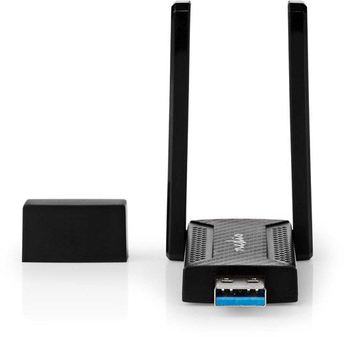 Clé réseau Nedis | Wi-Fi | ac1200 | 2,4 5 GHz (double bande) | USB3.0 | vitesse Wi-Fi totale : 1 200 Mbps | Windows 10 Windows 11 Windows 8 - wsnwa1210bk