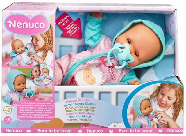 Famosa nenuco dort bébé, mets la tétine dans la bouche et ferme les yeux