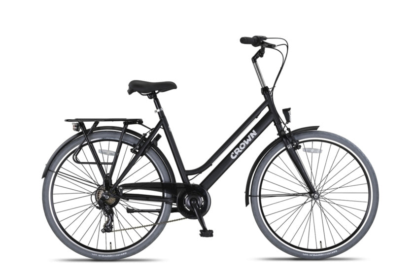Crown New York 28 pouces 53 cm dames 7V V-freins Mat Zwart