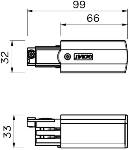 Pièce de connexion nordique pour. rail aluminium droit triphasé 5050019
