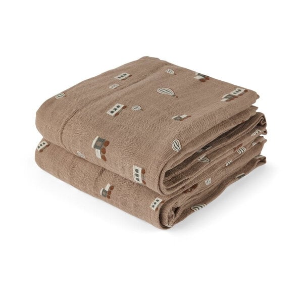 Nuuroo nuuroo bao mousseline tissu 2 pack avec imprimé
