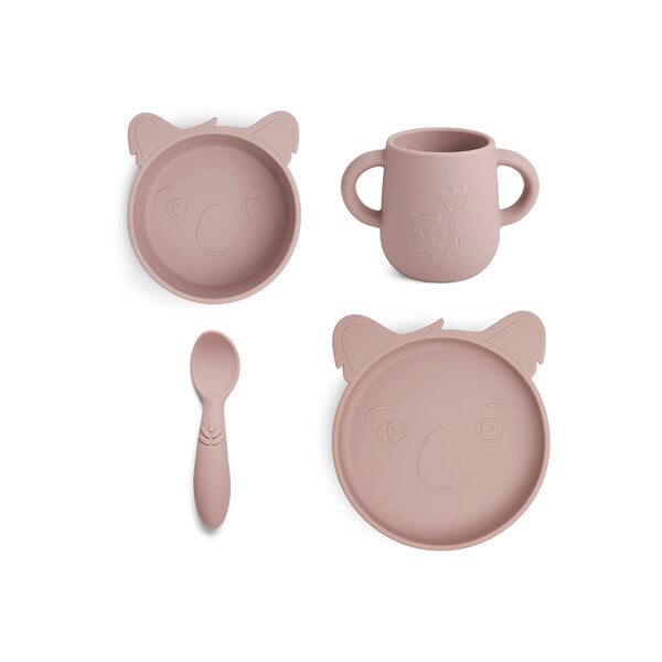 Nuuroo Nuuroo Lykke Silicone Dinner Set 4-Pack Koala-Woodrose