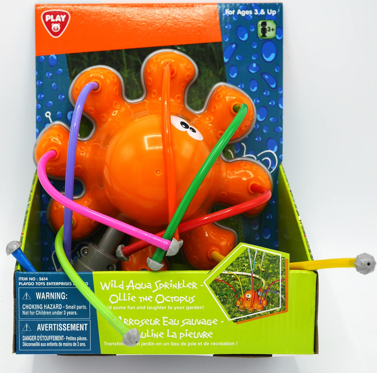 Pieuvre arroseuse Playgo avec 8 bras d'où sort l'eau