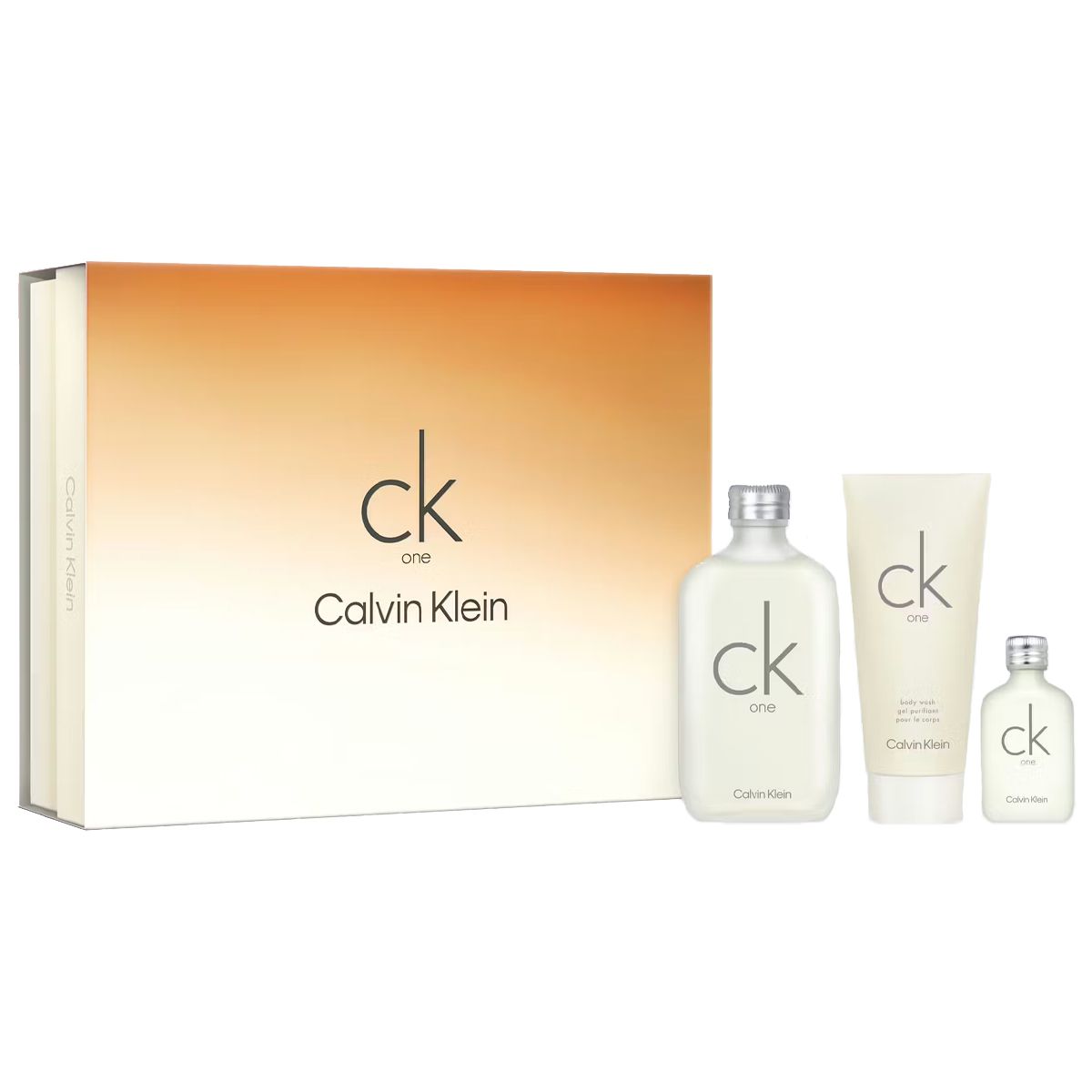 Calvin Klein one coffret cadeau eau de toilette 100 ml + mini + gel douche 100 ml unisexe