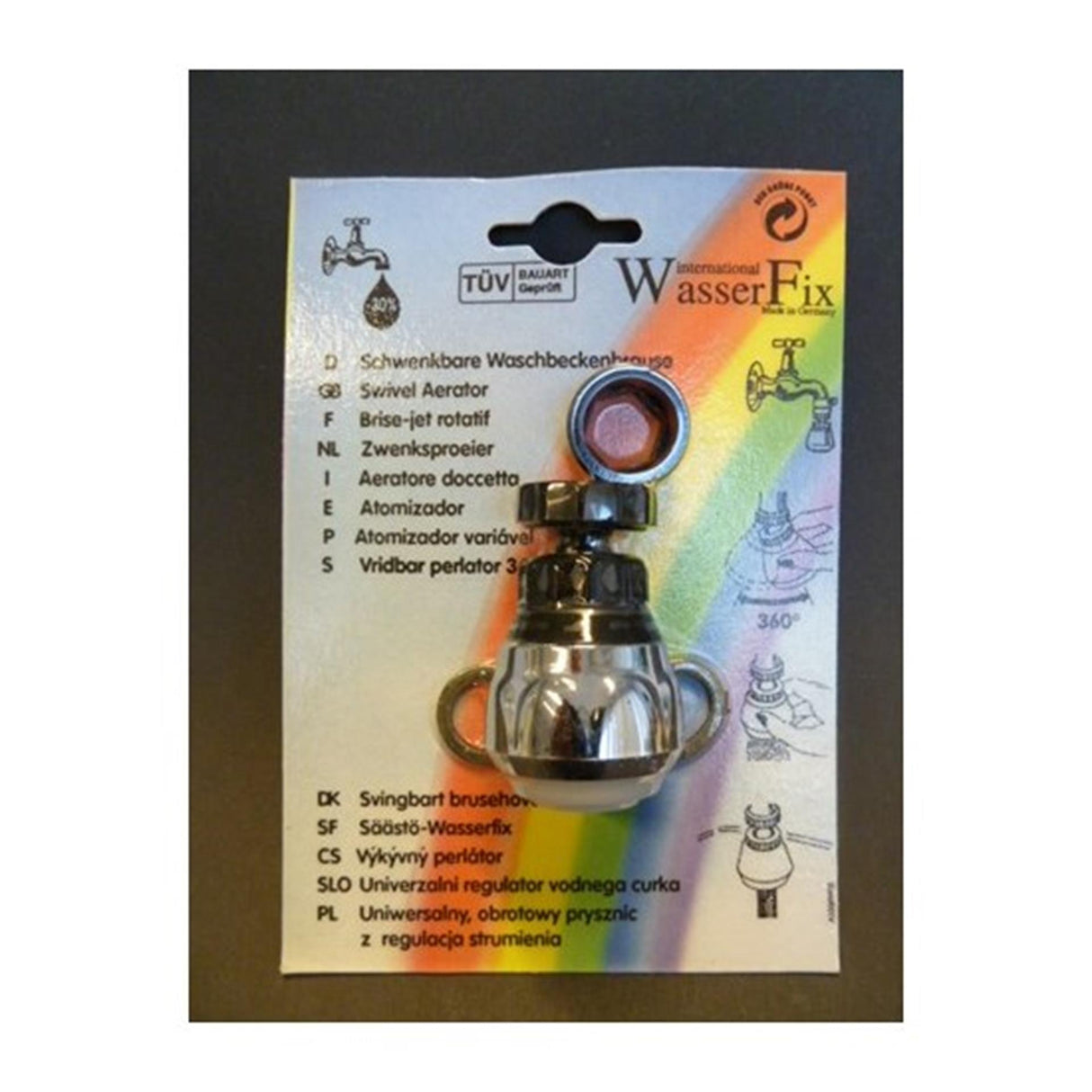Pommeau de douche pivotant Wasserfix noir