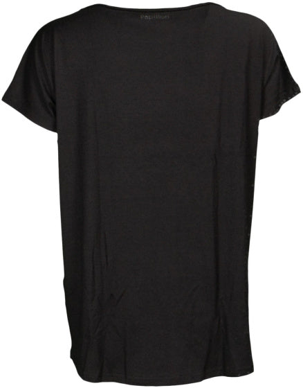 Papillon Sports Shirt Round Neck Mesdames Black Taille S