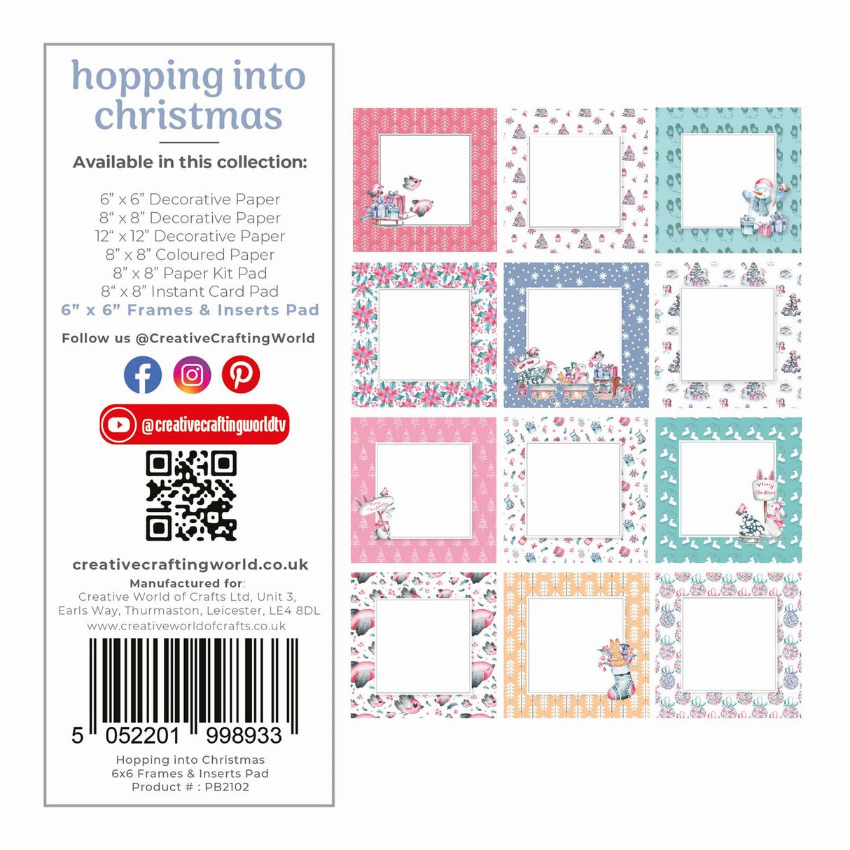 The paper boutique • hopping into christmas frames insert papers 15,2x15,2cm