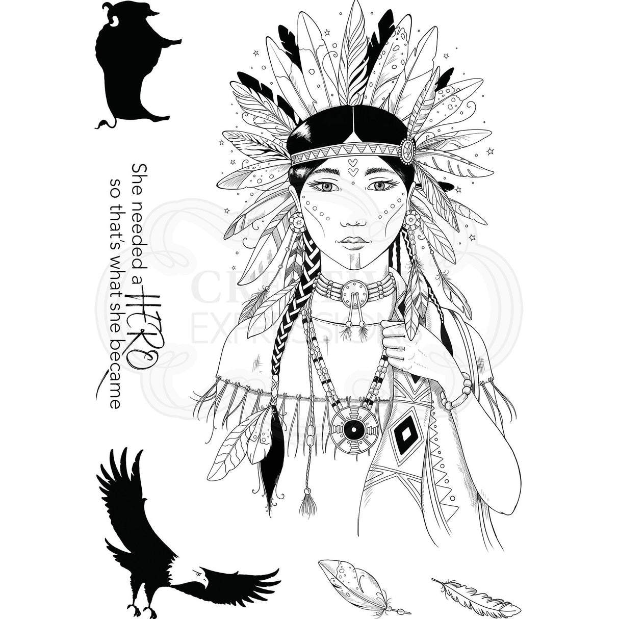 Pink ink designs • clear stempel set spirit warrior