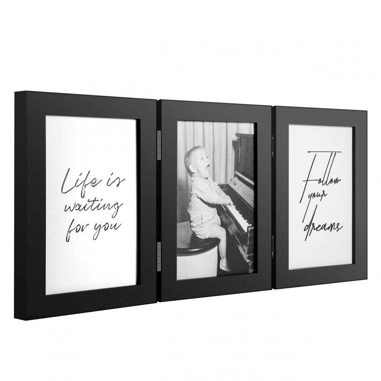 Cadre photo - portrait piano triple swing