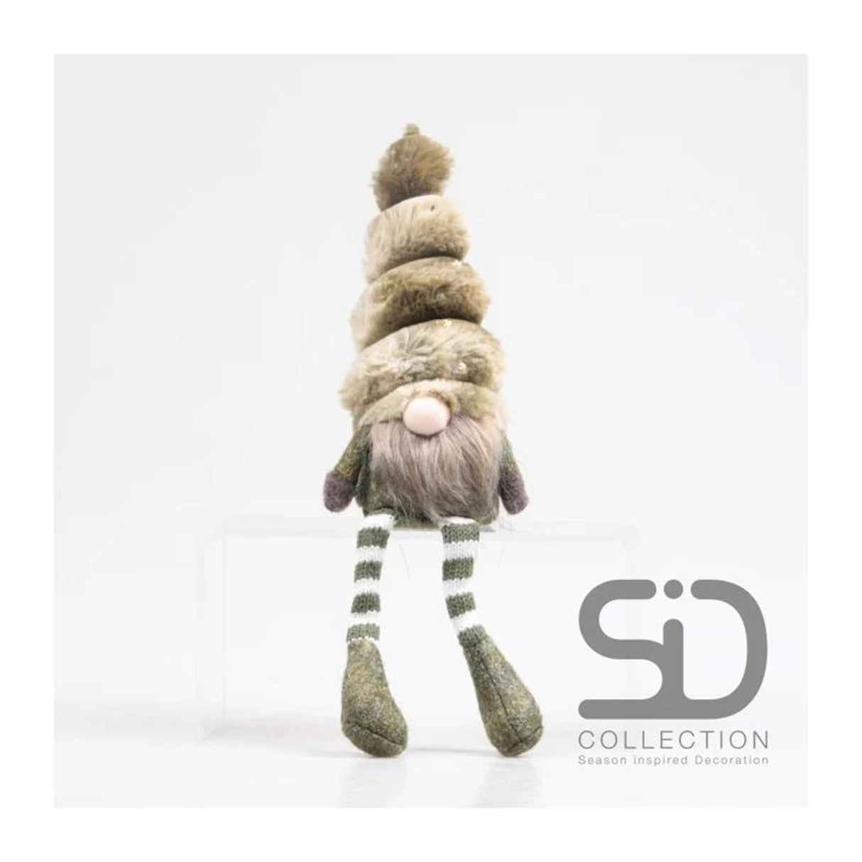 Statue de décoration inspirée de la saison, gnome avec jambes pendantes 7x7x33cm