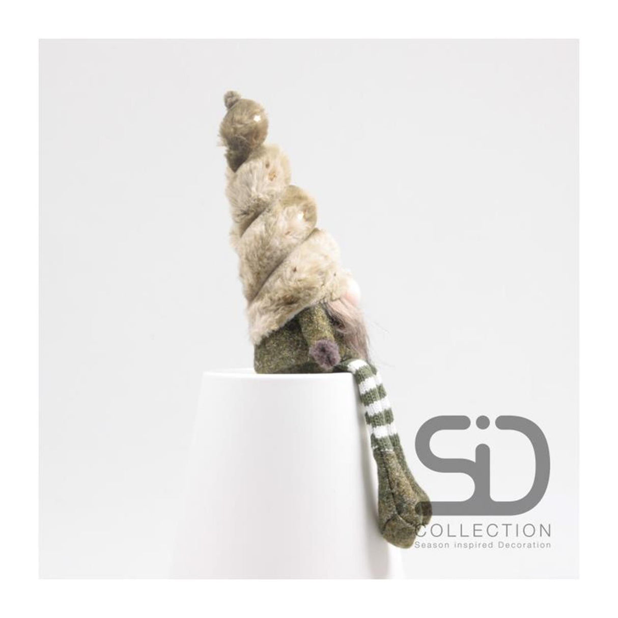 Statue de décoration inspirée de la saison, gnome avec jambes pendantes 7x7x33cm