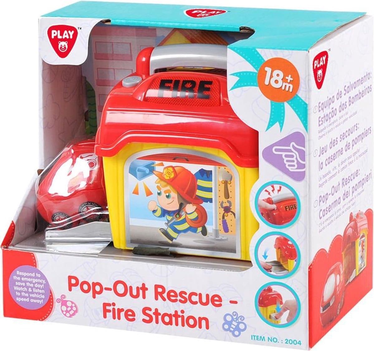 Playgo - caserne de pompiers avec voiture