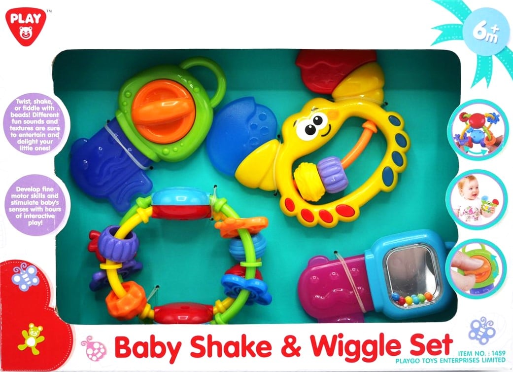 Playgo Baby Shake and Wiggle, ensemble de 4 pièces avec divers sons