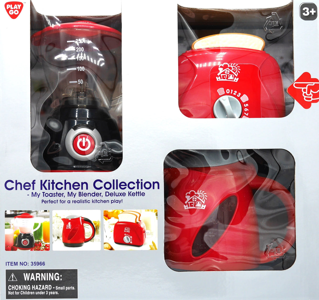 Playgo - collection de cuisine de chef avec mixeur grille-pain et bouilloire