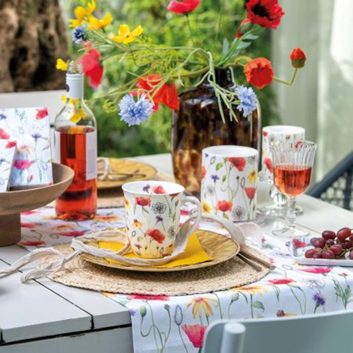 Bougie d'ambiance petite prairie de coquelicots