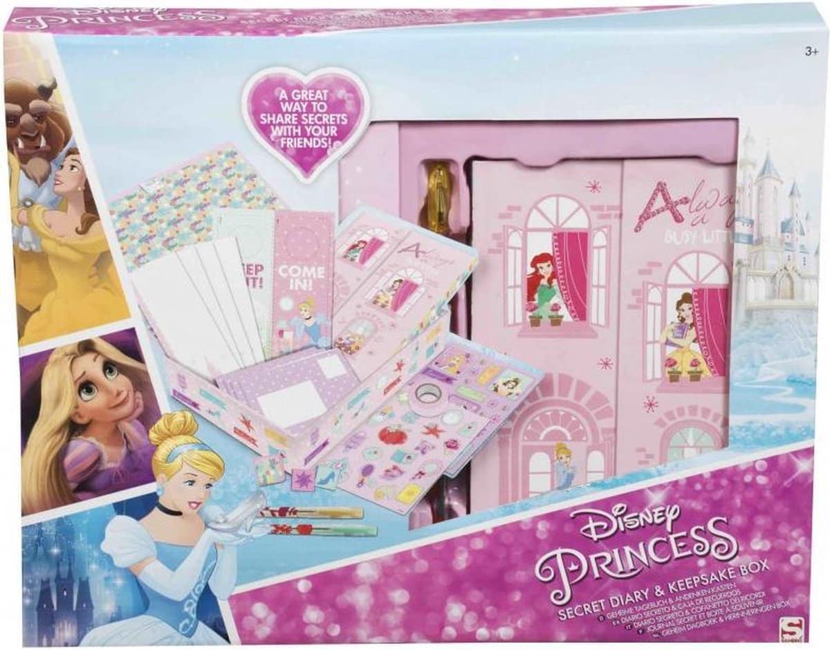 Unité de marque Journal secret et boîte de rangement des princesses Disney