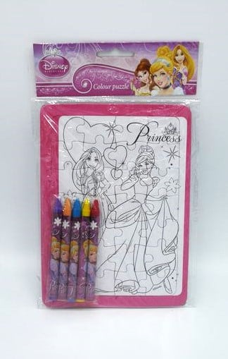 Puzzle Van der Doelen Disney Princess que vous pouvez colorier vous-même, 28 pièces avec des crayons de couleur