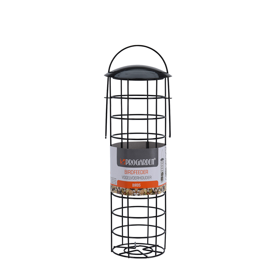 Pro support de mangeoire à oiseaux de jardin métal ø7x31,5cm noir
