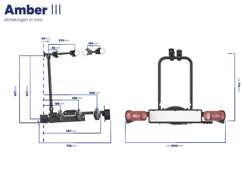 Pro-User Amber III Towbar Bicycle Carrier 7 13 broches max. 60 kg