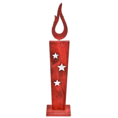 Image bougie LED sur batterie bois rouge 36 cm | 12 pièces
