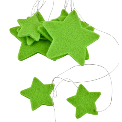 Guirlande de Noël étoile feutre vert 100 cm | 24 pièces