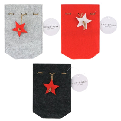 Stern fabrik emballage cadeau feutre de Noël 18 cm 3 assortis | 48 pièces
