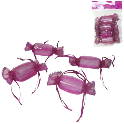 Mini emballage cadeau violet 13 cm lot de 4 | 48 pièces