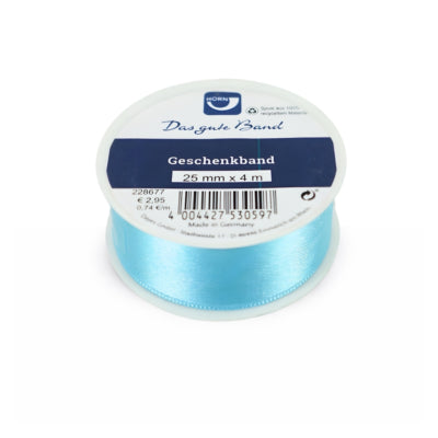 Ruban cadeau en corne satiné bleu 4 m | 48 pièces