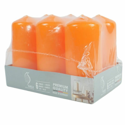 Bougies piliers de Gala orange 5,8 x 12,5 cm 6 pièces | 4 pièces