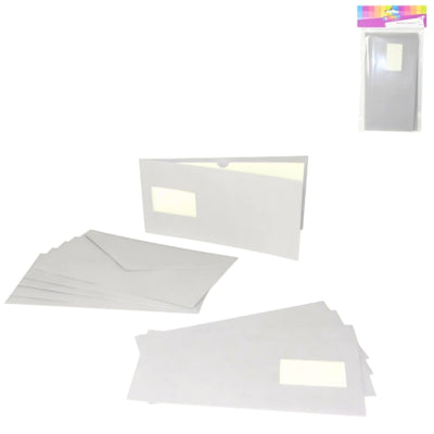 Carte double avec enveloppe gris lot de 5 | 48 pièces