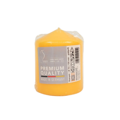 Bougie pilier Gala jaune 7,8 x 10 cm | 8 pièces