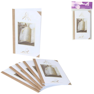 Cartes religion blanc marron 17 cm diy lot de 6 | 24 pièces