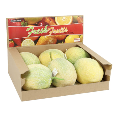 Décoration fruit melon jaune vert 15 cm | 6 pièces