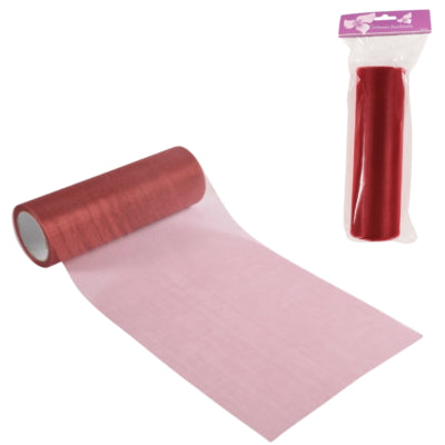 Organza en rouleau bordeaux 15 cm x 10 m | 24 pièces