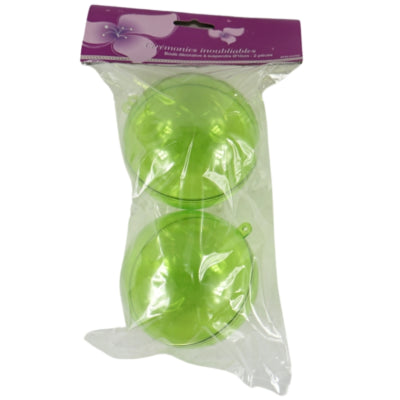 Boule à suspendre verte 10 cm lot de 2 | 24 pièces