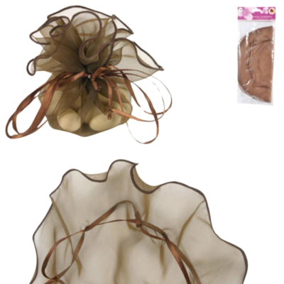 Emballage cadeau tulle marron 10 pièces | 24 pièces